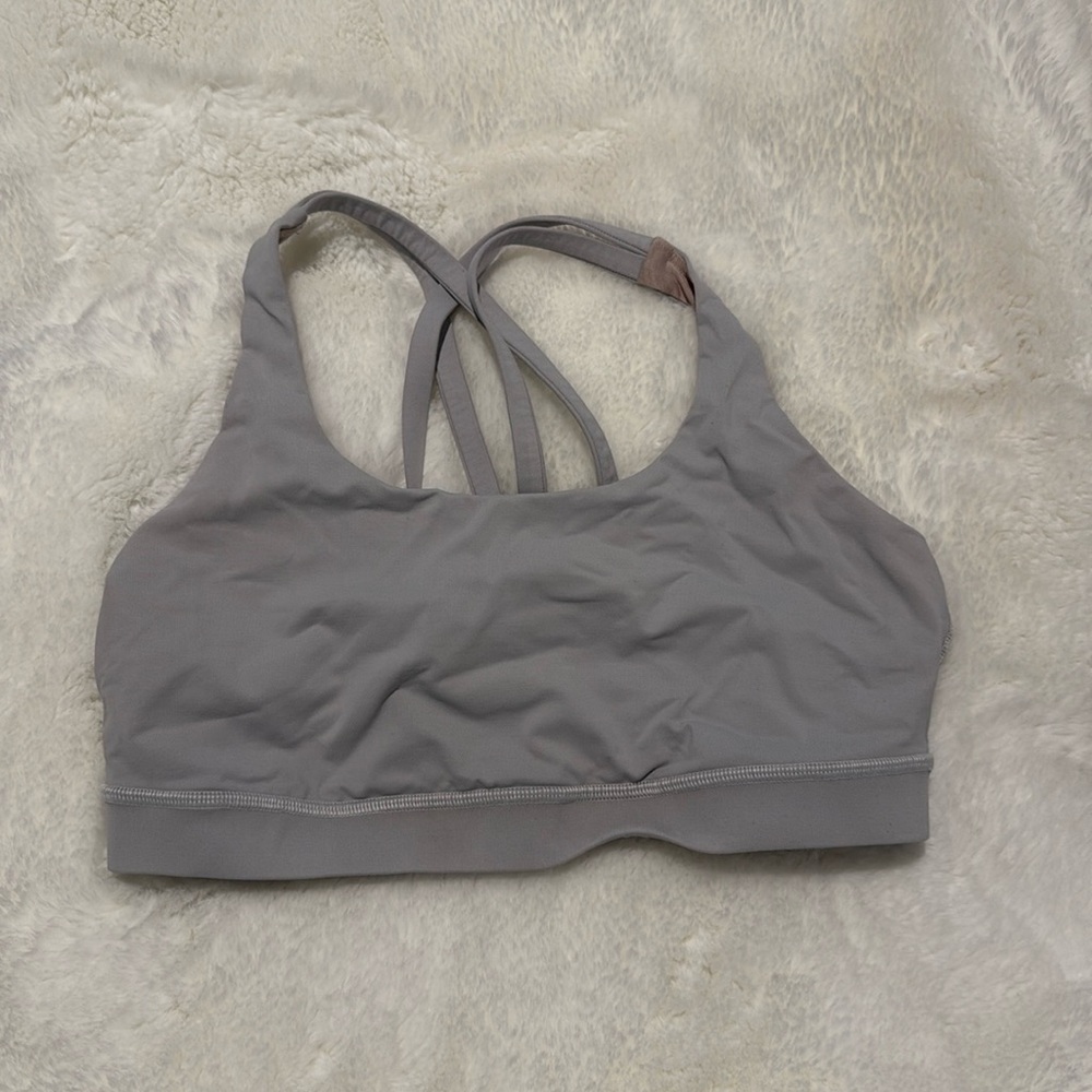 lululemon athletica Light Gray Strappy Sports Bra